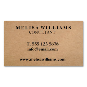 Elegant Rustic Kraft Magnetic Business Card