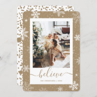 Elegant Rustic Kraft Paper Photo Snowflake