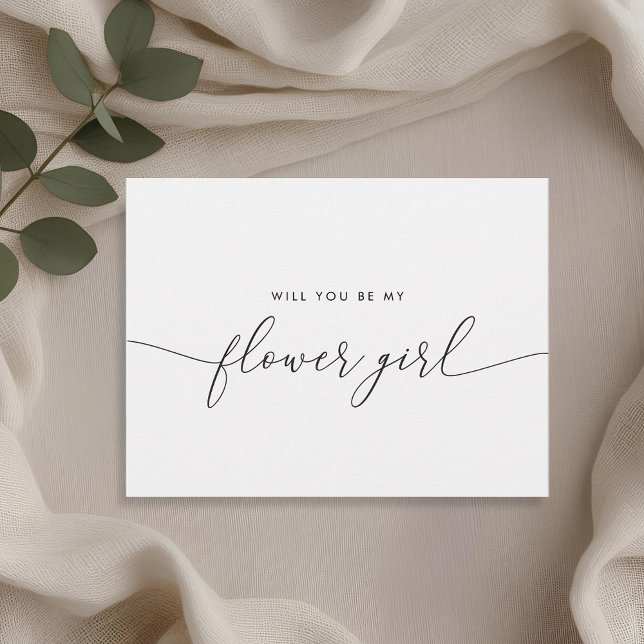 Elegant Rustic Lace Will You Be My Flower Girl Invitation Postcard (Creator Uploaded)