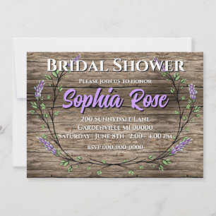 Elegant rustic lavender Wedding Invitation