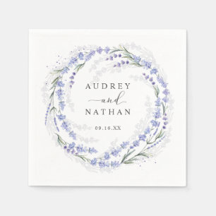 Elegant Rustic Lavender Wreath Wedding Paper Napkin
