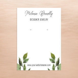 Elegant Rustic Leaves Jewellery Earring Display   Business Card