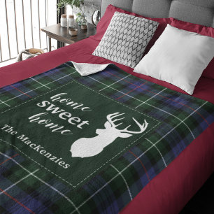 Elegant Rustic MacKenzie Plaid Tartan Fleece Blanket