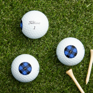 Elegant Rustic Masculine Black Red Buffalo Initial Golf Balls