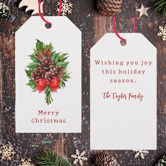 Elegant Rustic Merry Christmas  Gift Tags (Creator Uploaded)