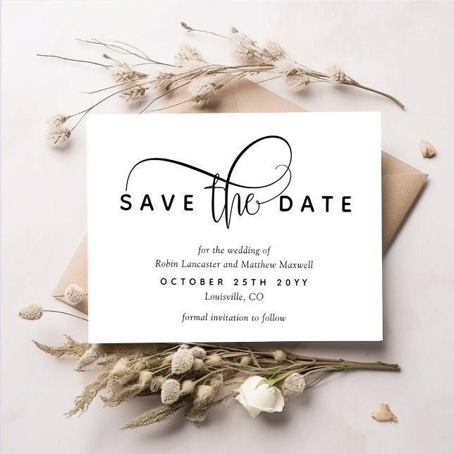 Elegant, Rustic Modern Save the Date,  Kraft Date (Creator Uploaded)