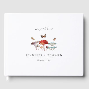 Elegant Rustic Mushroom Wedding Guest Book