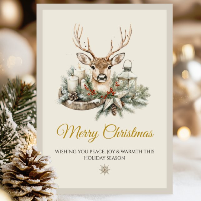 Elegant Rustic noel Christmas Card | Set (A heartfelt rustic holiday card with vintage charm and warmth.)