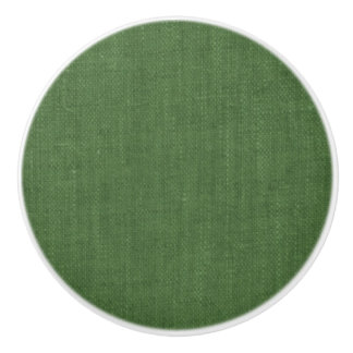 Elegant rustic olive green burlap texture material ceramic knob