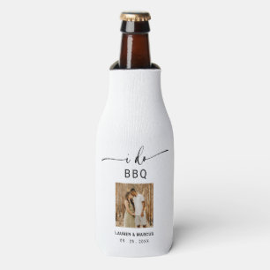 Elegant Rustic Photo Script I Do BBQ  Bottle Cooler