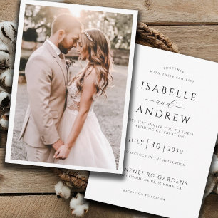 Elegant Rustic Photo Wedding Invitation