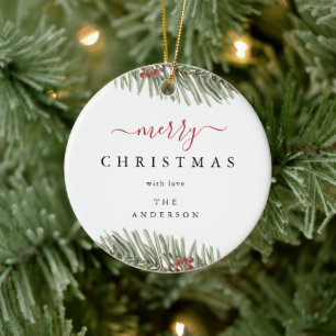 Elegant Rustic Pine Christmas Modern Ceramic Tree Decoration