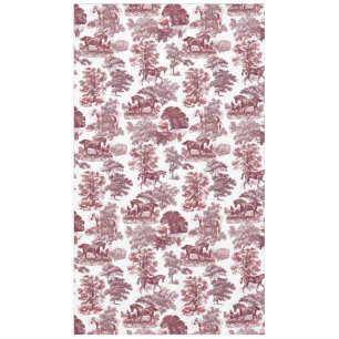 Elegant Rustic Pink Red Horses Country Toile Tablecloth