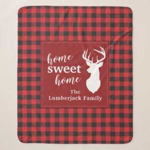 Elegant Rustic Plaid Christmas Holiday Custom Sherpa Blanket