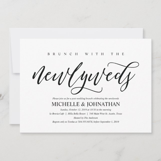 Elegant Rustic Post Wedding Brunch Invitation Card (Front)