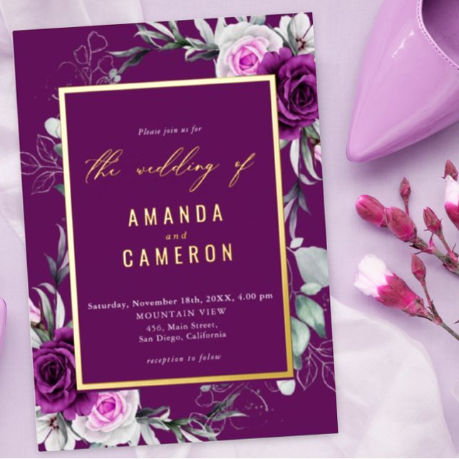 Elegant Rustic Purple Blush Geometric Wedding (Creator Uploaded)
