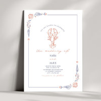 Elegant Rustic Red & Blue Beach Wedding Lobster