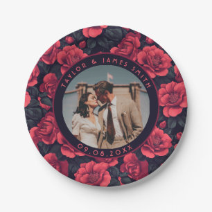 Elegant Rustic Rose Wedding Plates For Bridal Show