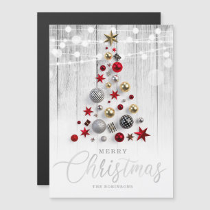 Elegant Rustic Silver Gold Christmas Tree Holiday 