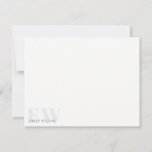 Elegant Rustic Simple Minimal Blue Name Monogram Card<br><div class="desc">If you need any further customisation please feel free to message me on yellowfebstudio@gmail.com.</div>