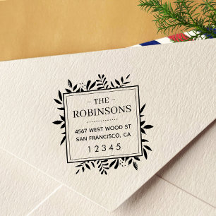 Elegant Rustic Square Return Address Self-inking Stamp