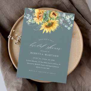 Elegant Rustic Sunflower Bridal Shower Invitation