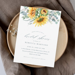 Elegant Rustic Sunflower Bridal Shower Invitation