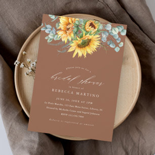 Elegant Rustic Sunflower Bridal Shower Invitation