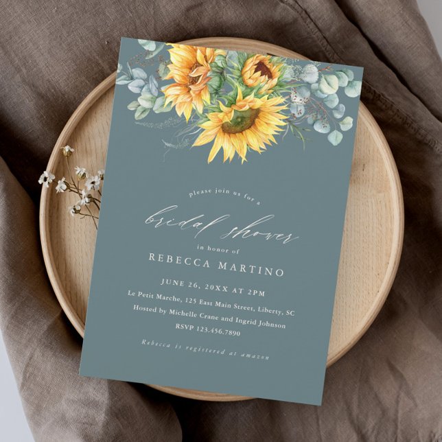 Elegant Rustic Sunflower Bridal Shower Invitation (Creator Uploaded)