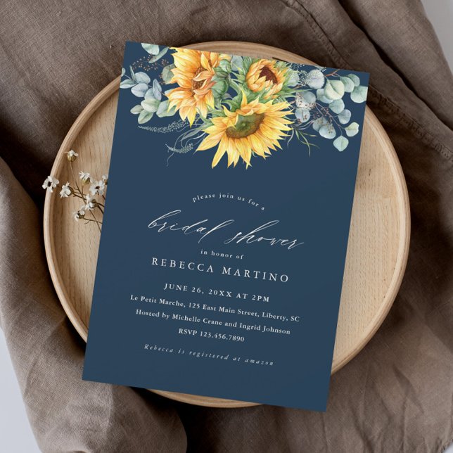 Elegant Rustic Sunflower Bridal Shower Magnetic Invitation (Creator Uploaded)