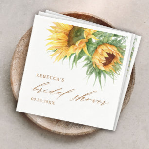 Elegant Rustic Sunflower Bridal Shower  Napkin