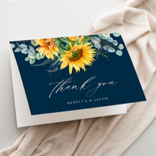 Elegant Rustic Sunflower Bridal Shower Thank You Card