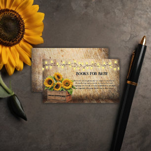 Elegant Rustic Sunflower Crate Modern Baby Shower Enclosure Card