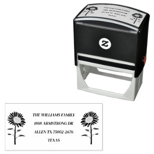 Elegant Rustic Sunflower Floral Return Address Self-inking Stamp
