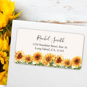Elegant Rustic Sunflower Garden Return Address Label