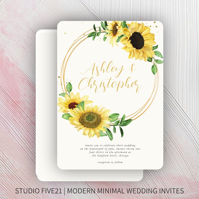 Elegant Rustic Sunflower Wedding Invitation (Creator Uploaded)