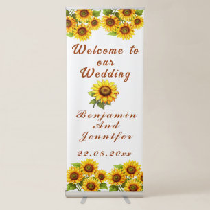 Elegant Rustic sunflower wedding welcome Sign