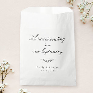Elegant Rustic Sweet Ending New Beginning Wedding Favour Bags