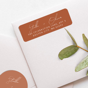 Elegant Rustic Terracotta Calligraphy Address
