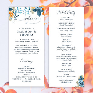 Elegant Rustic Terracotta Eucalyptus Fall Wedding Programme
