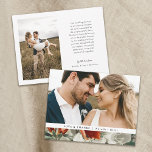 Elegant Rustic Terracotta Floral 2 Photo Wedding  Thank You Card<br><div class="desc">These beautiful wedding thank you photo cards feature a rustic painted floral design on the bottom of the card (apple blossoms) in red,  green,  and white over a burlap look background. The back contains another photo template and more text templates for further personalisation.</div>