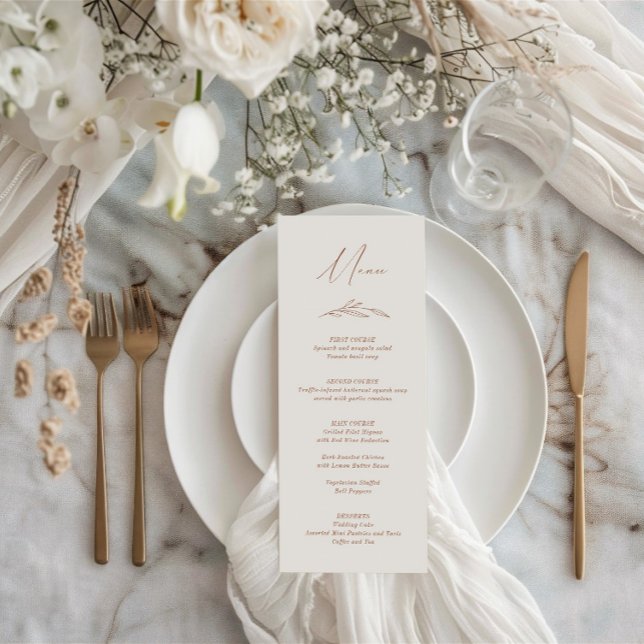 Elegant Rustic Terracotta Floral Wedding  Menu (Elegant Rustic Terracotta Floral Wedding Menu)