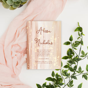 Elegant Rustic Terracotta Gold Watercolor Wedding Invitation