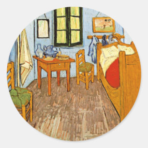 Elegant Rustic Vincent Van Gogh - Bedroom at Arles Classic Round Sticker