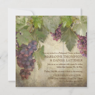 Elegant Rustic Vineyard Winery Fall Rehearsal Invitation