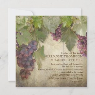 Elegant Rustic Vineyard Winery Fall Swirls Wedding Invitation