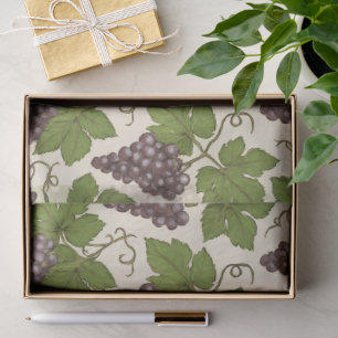 Elegant Rustic Vintage Botanical Purple Grape Vine Tissue Paper