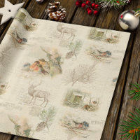Elegant Rustic Vintage Christmas Woodland Collage