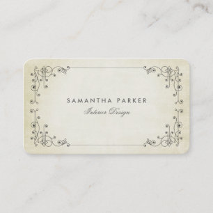 Elegant Rustic Vintage Frame   Ivory Business Card