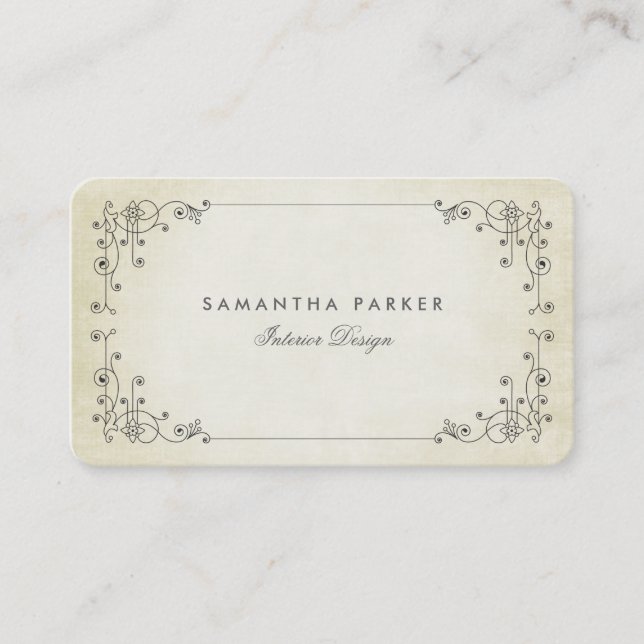 Elegant Rustic Vintage Frame | Ivory Business Card (Front)